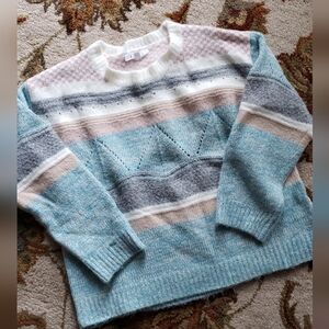 Worn only once! Cute women's multicolored patterned cropped sweater